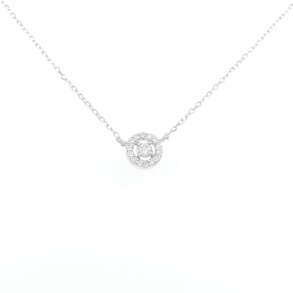 K18WG ダイヤモンド ネックレス 0.13CT【中古】