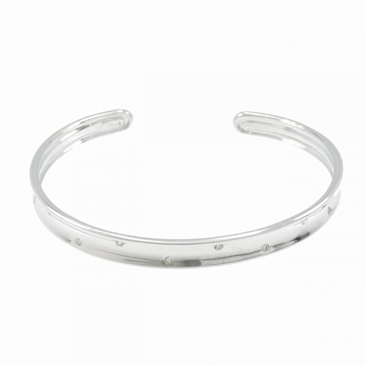 K18WG ダイヤモンド バングル 0.12CT【中古】