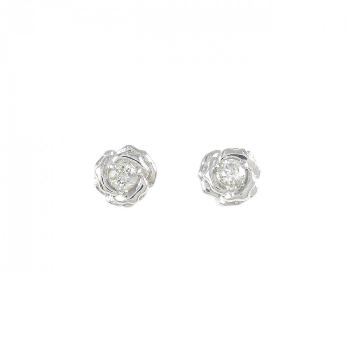 PT900 ローズ ダイヤモンド ピアス【中古】｜KOMEHYO ONLINESTORE 店