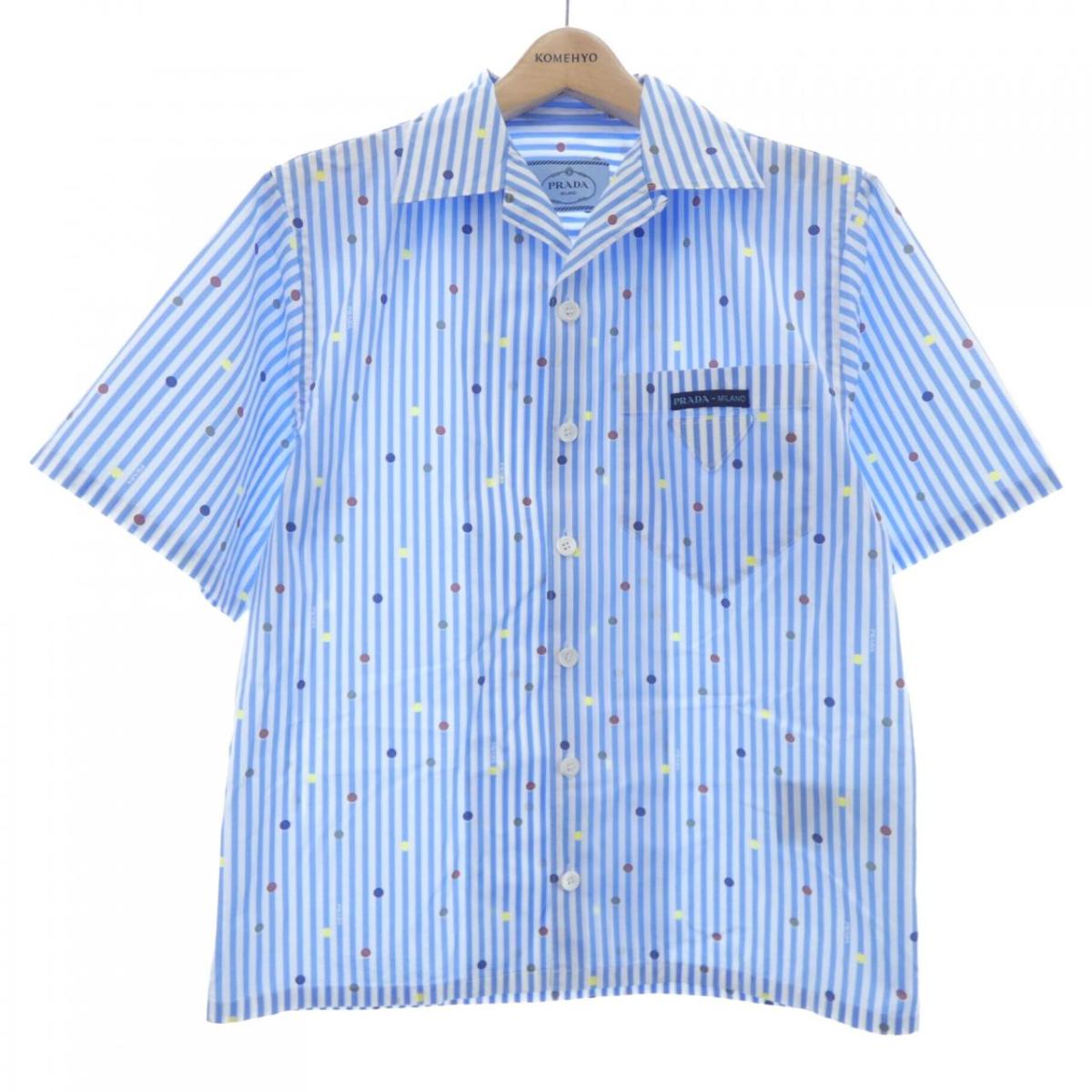 プラダ PRADA トライアングルロゴ UCS339 S221 10NG S／Sシャツ【中古】