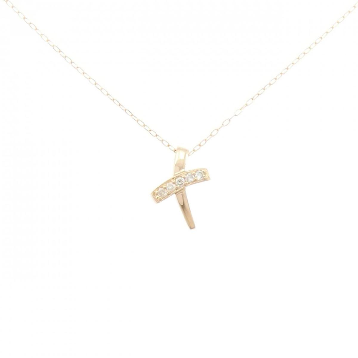 K18PG ダイヤモンド ネックレス【中古】