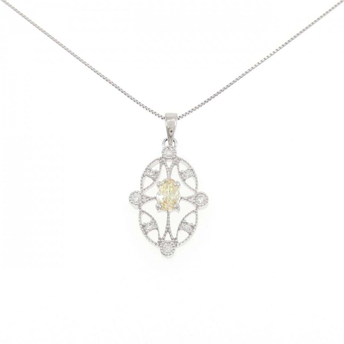 K18WG ダイヤモンド ネックレス 0.34CT【中古】