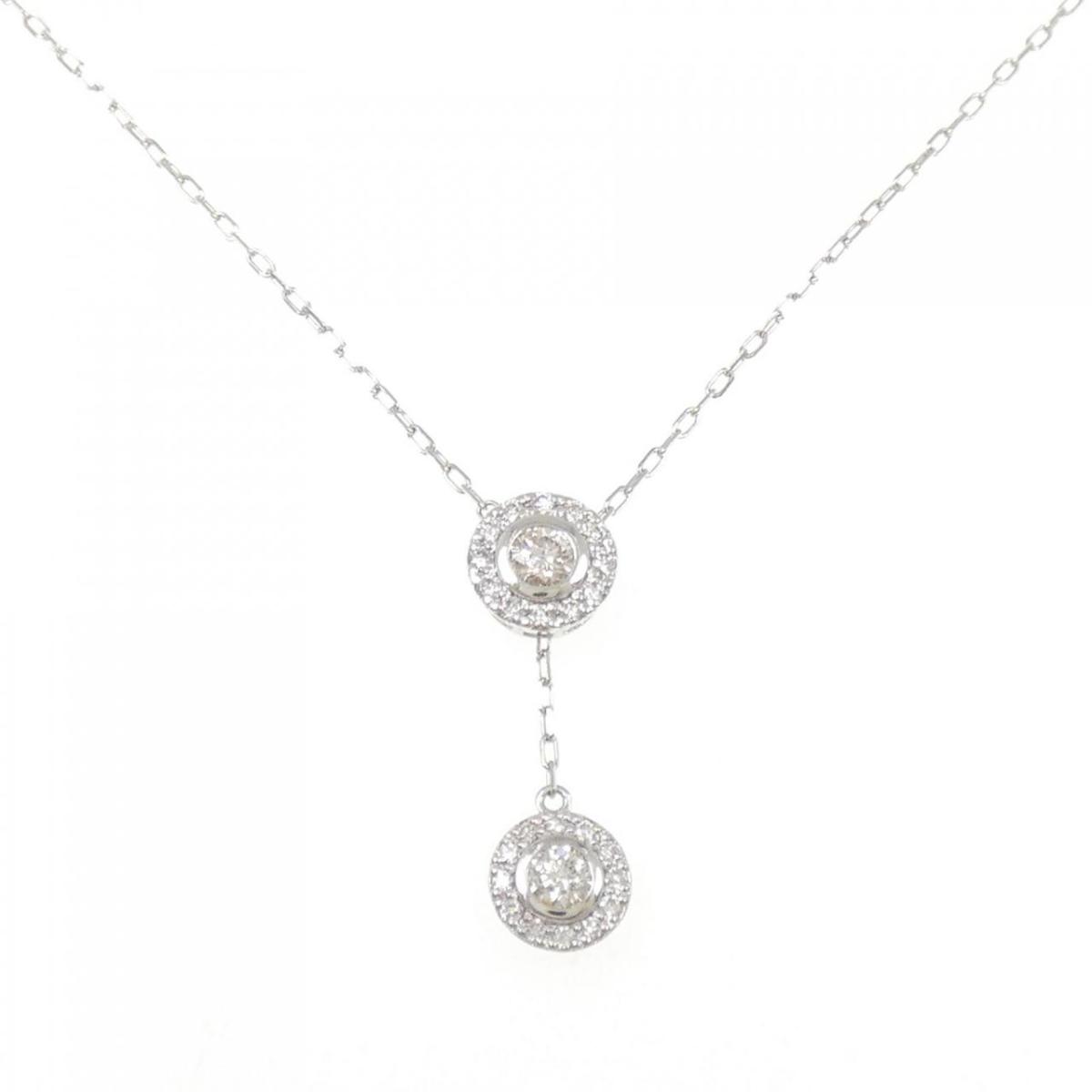 PT900/PT850 ダイヤモンド ネックレス 0.36CT【中古】