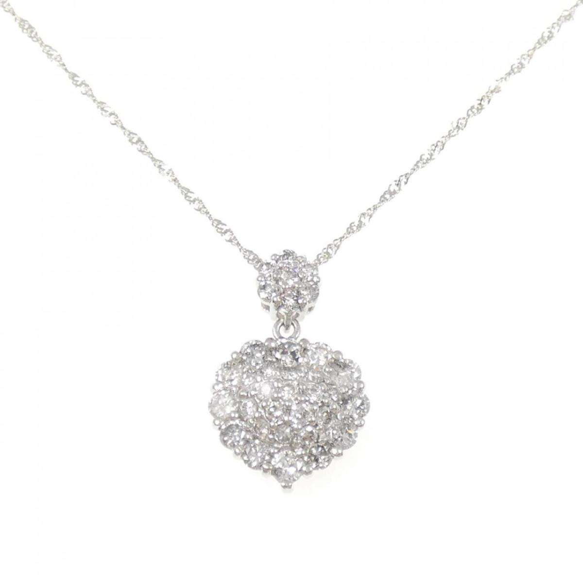 PT900/PT850 ダイヤモンド ネックレス 1.00CT【中古】