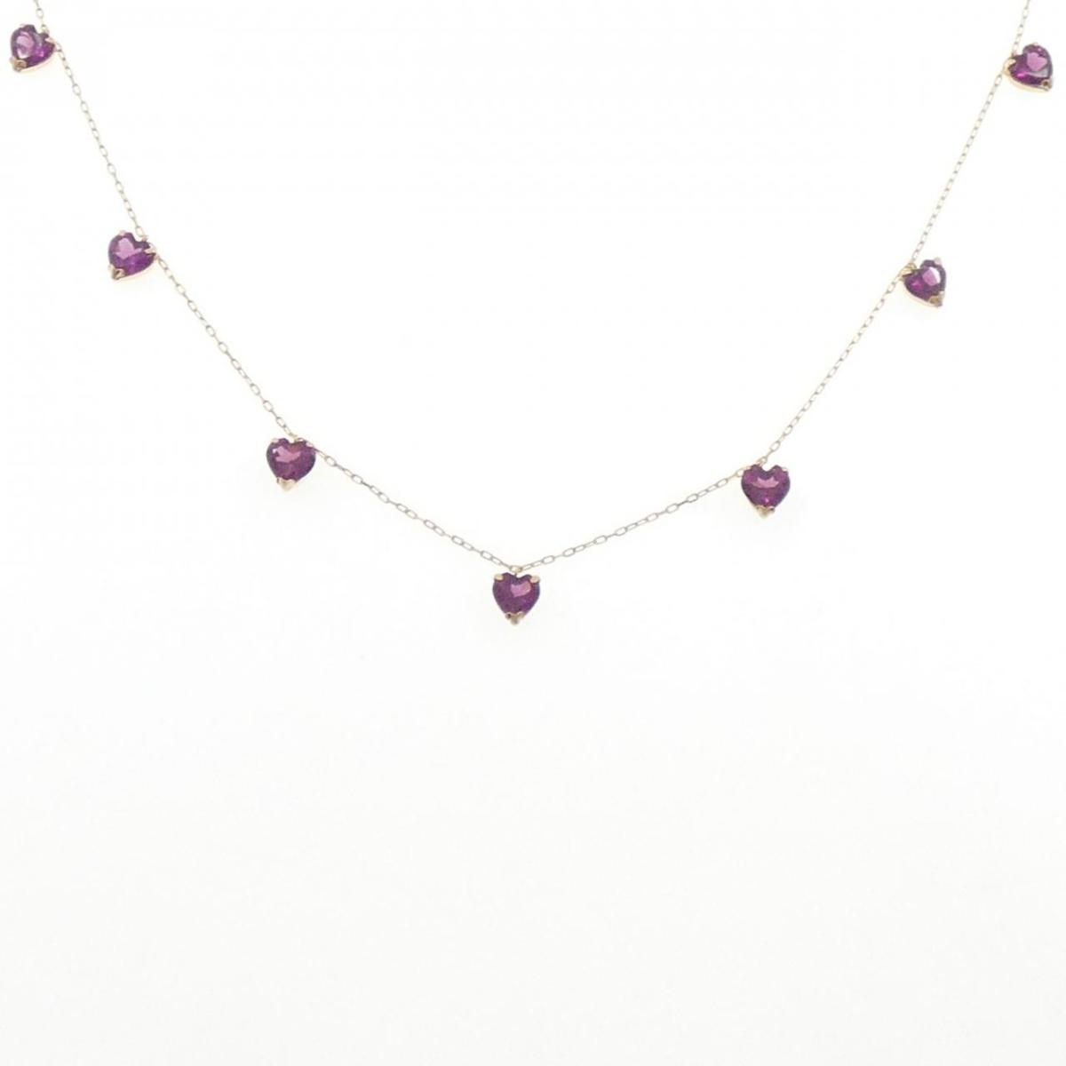 K18YG ハート ガーネット ネックレス 3.50CT【中古】