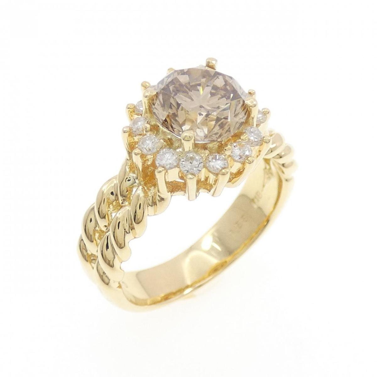 K18YG ダイヤモンド リング 1.53CT【中古】