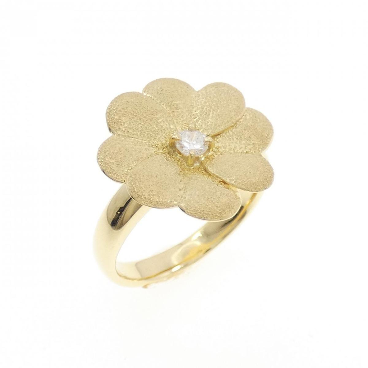 K18YG フラワー ダイヤモンド リング 0.10CT【中古】 150,300円