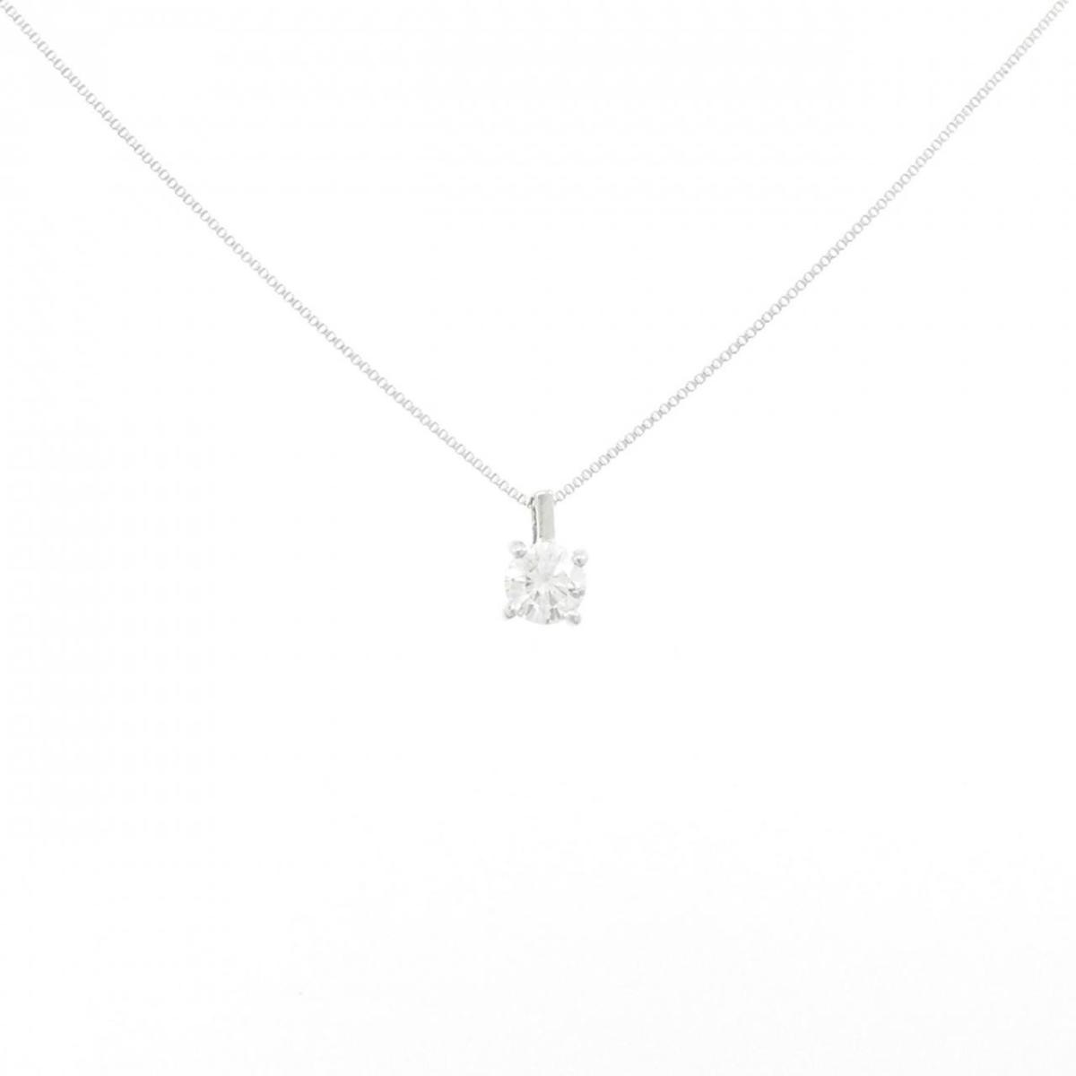 K18WG ダイヤモンド ネックレス 0.313CT F SI2 3EXT H&C【中古】