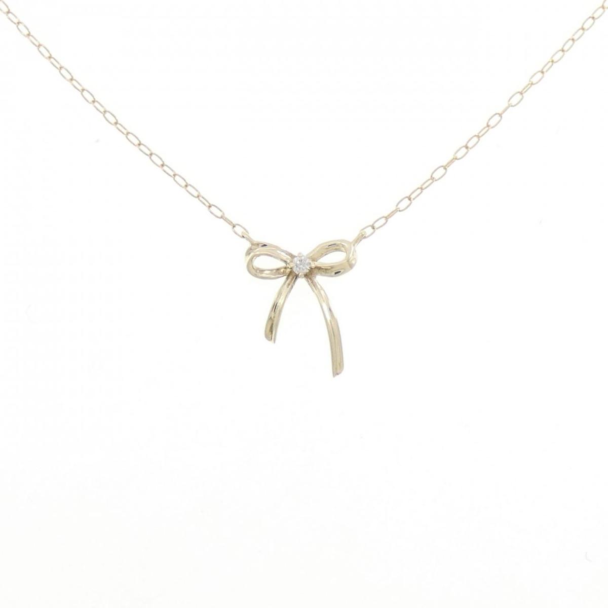 K10YG リボン ダイヤモンド ネックレス 0.01CT【中古】｜KOMEHYO ONLINESTORE 店