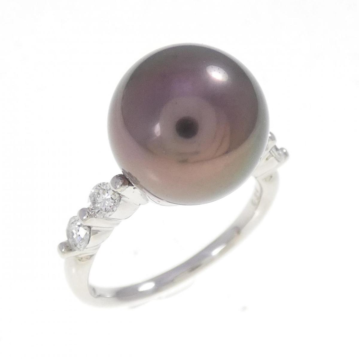 PT900 黒蝶パール リング 11.5mm【中古】