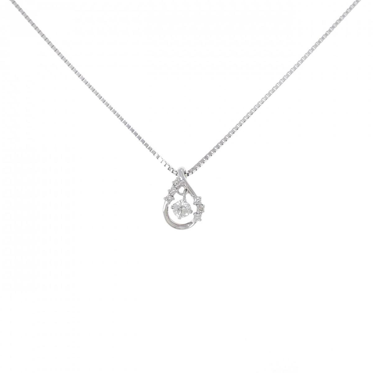 PT850 ダイヤモンド ネックレス 0.18CT【中古】