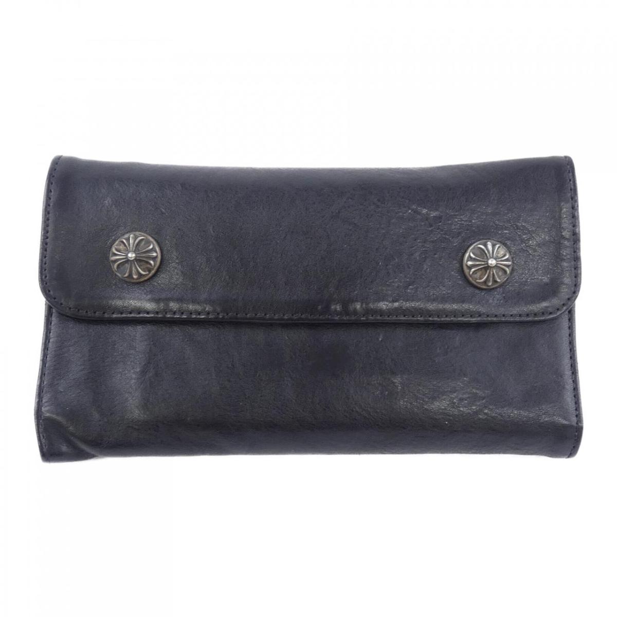 クロムハーツ CHROME HEARTS WAVE CROSS BTN 縮くれる 差し交わす名取り草 2246 304 0501 0900 WALLET【中古】