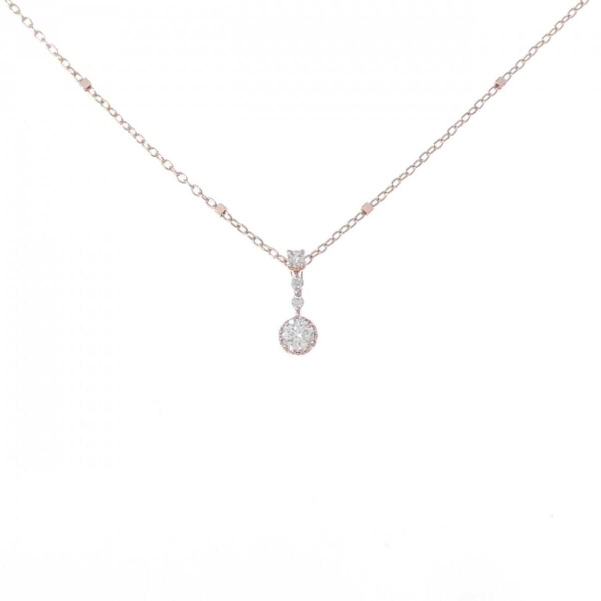 K10PG ダイヤモンド ネックレス 0.14CT【中古】