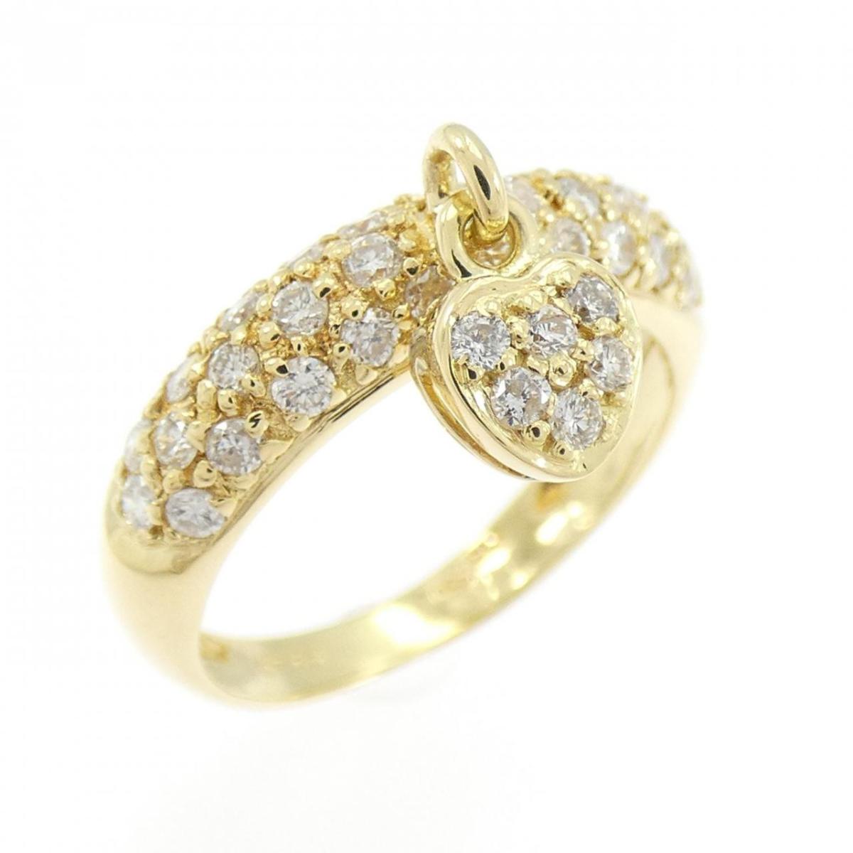K18YG ハート ダイヤモンド リング 0.40CT【中古】