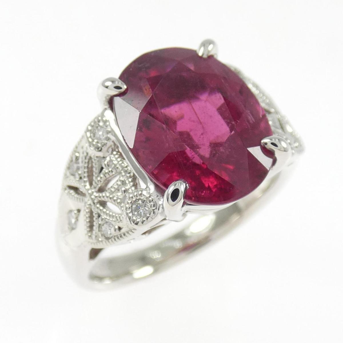 PT900 ルベライトトルマリン リング 4.62CT【中古】