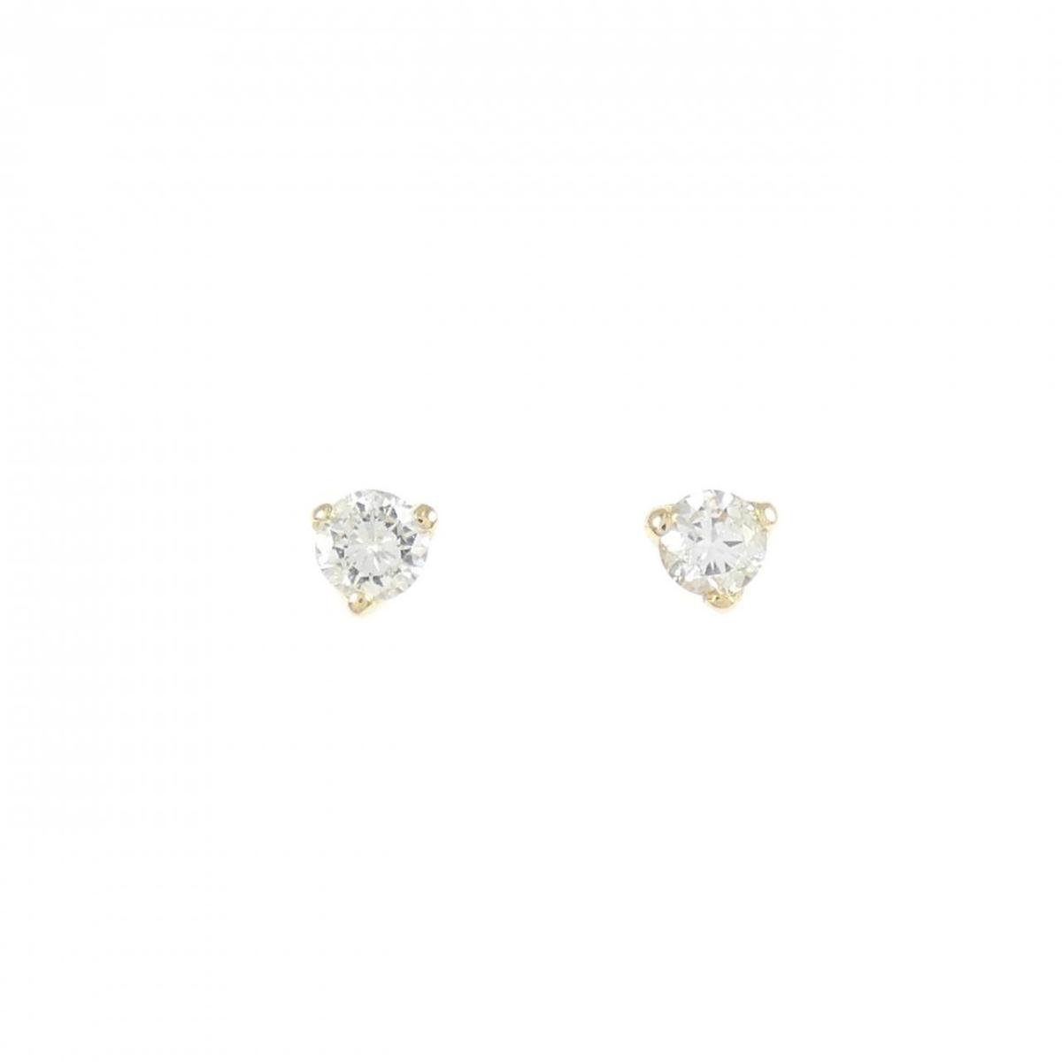 K18YG/750YG ダイヤモンド ピアス 0.255CT【中古】