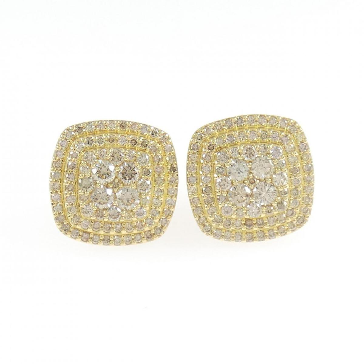 K18YG ダイヤモンド ピアス 2.00CT【中古】
