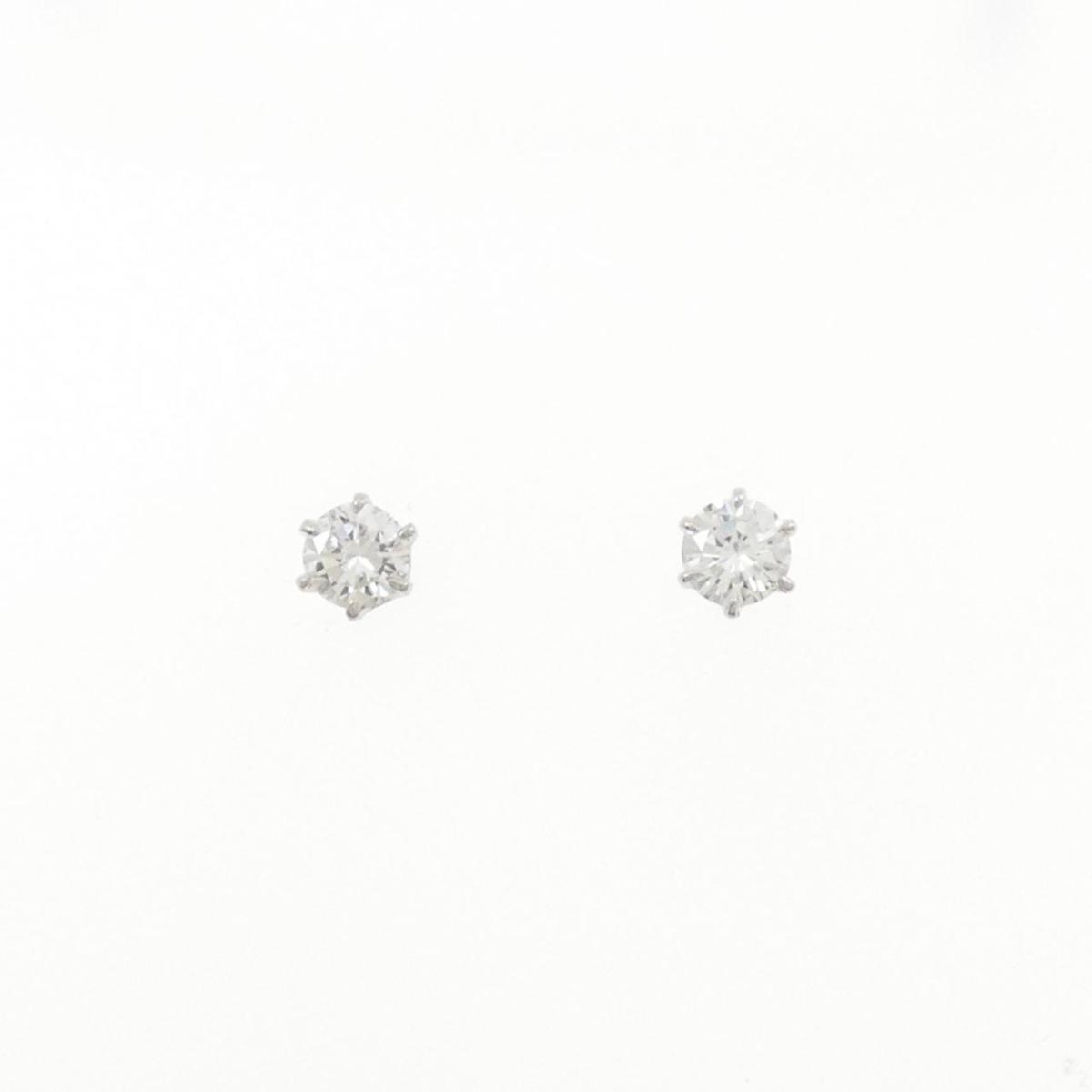 PT900 ダイヤモンド ピアス 0.290CT 0.300CT I-K SI2 VG-GOOD【中古】