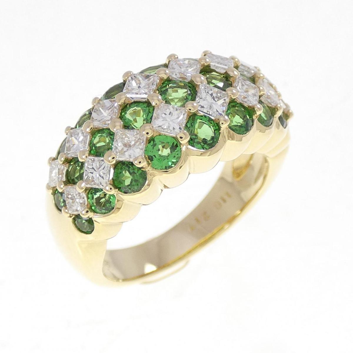 K18YG グリーンガーネット リング 2.17CT【中古】