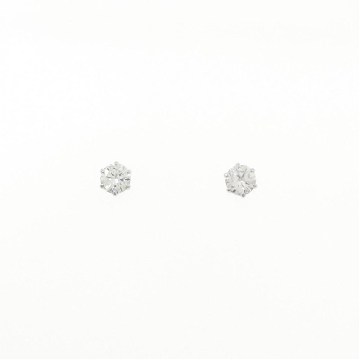 PT900 ソリティア ダイヤモンド ピアス 0.339CT【中古】