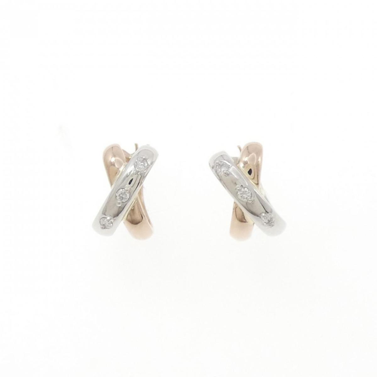 K18PG/PT900/K18YG ダイヤモンド ピアス【中古】