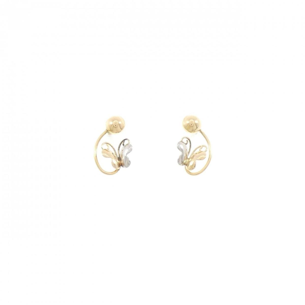 K18YG/PT バタフライ ピアス【中古】｜KOMEHYO ONLINESTORE 店