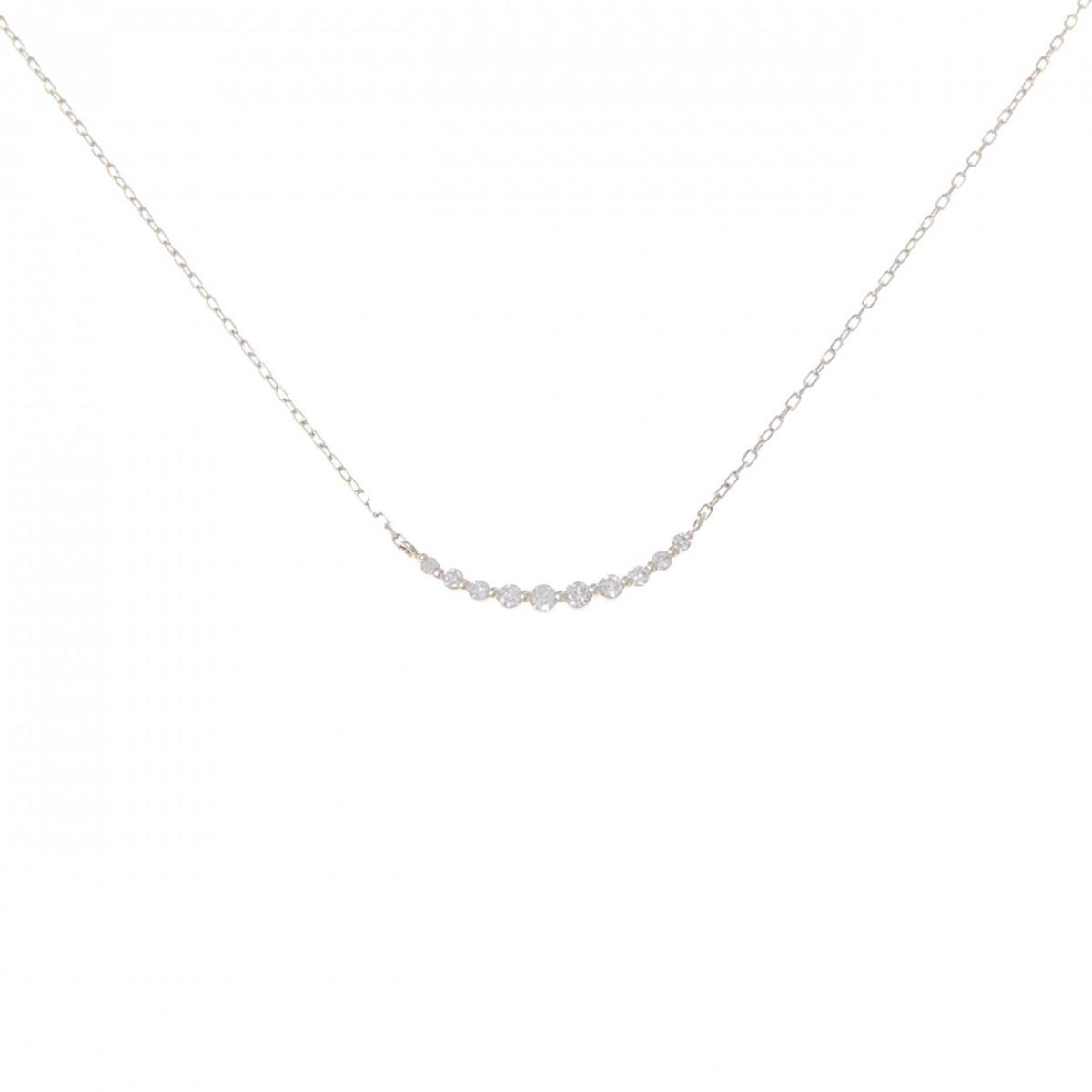 K10YG ダイヤモンド ネックレス 0.08CT【中古】