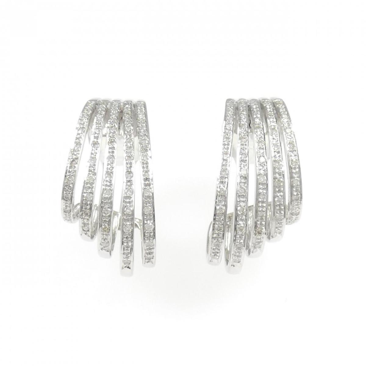 750WG ダイヤモンド ピアス/イヤリング 0.50CT【中古】