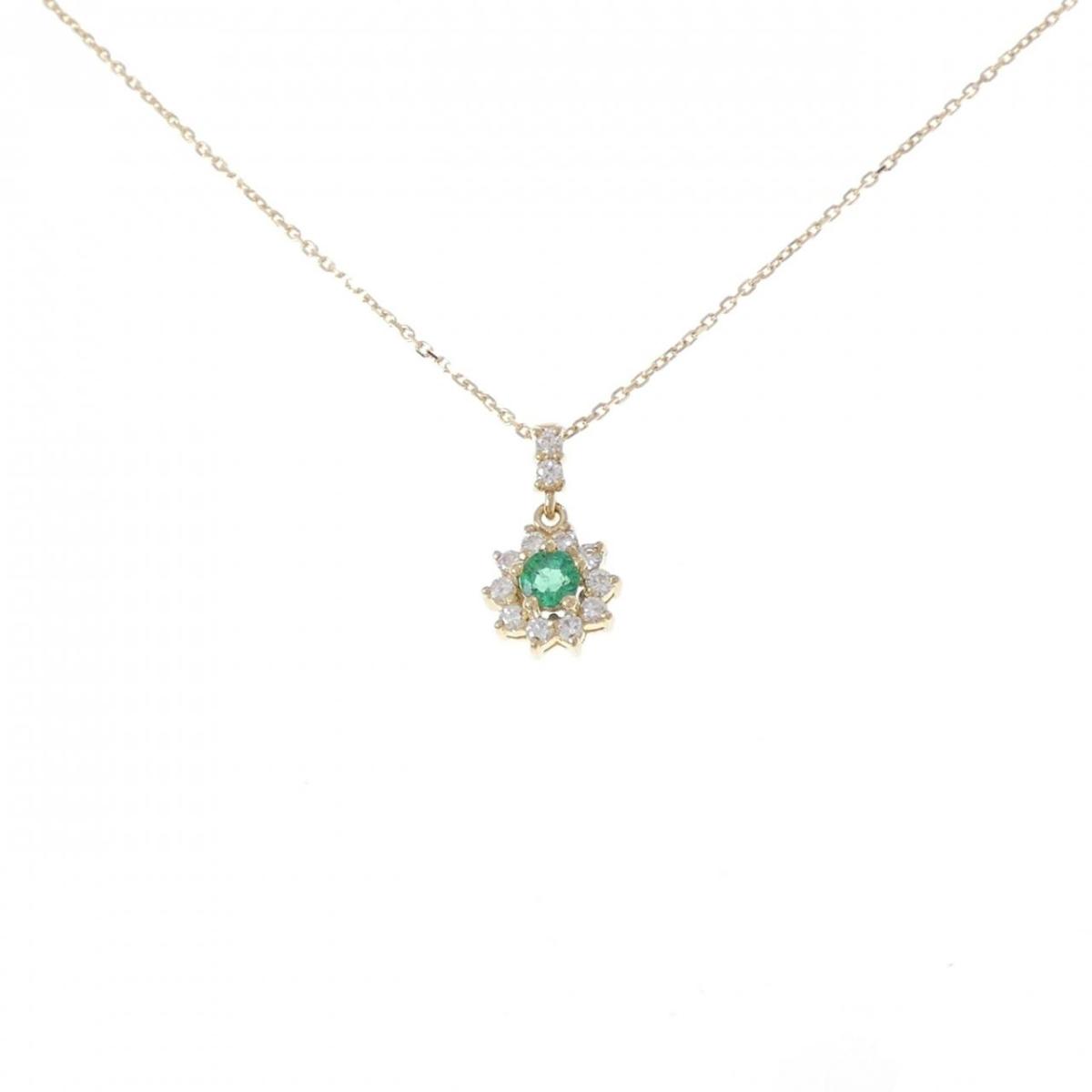 18KTYG/K18YG エメラルド ネックレス 0.22CT【中古】|KOMEHYO ONLINESTORE 店