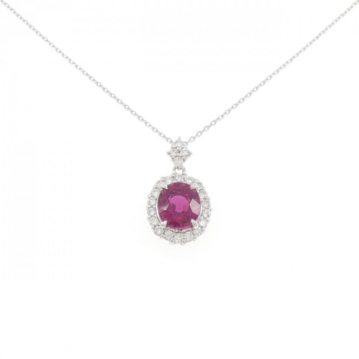K18WG ルベライトトルマリン ネックレス 1.94CT【中古】
