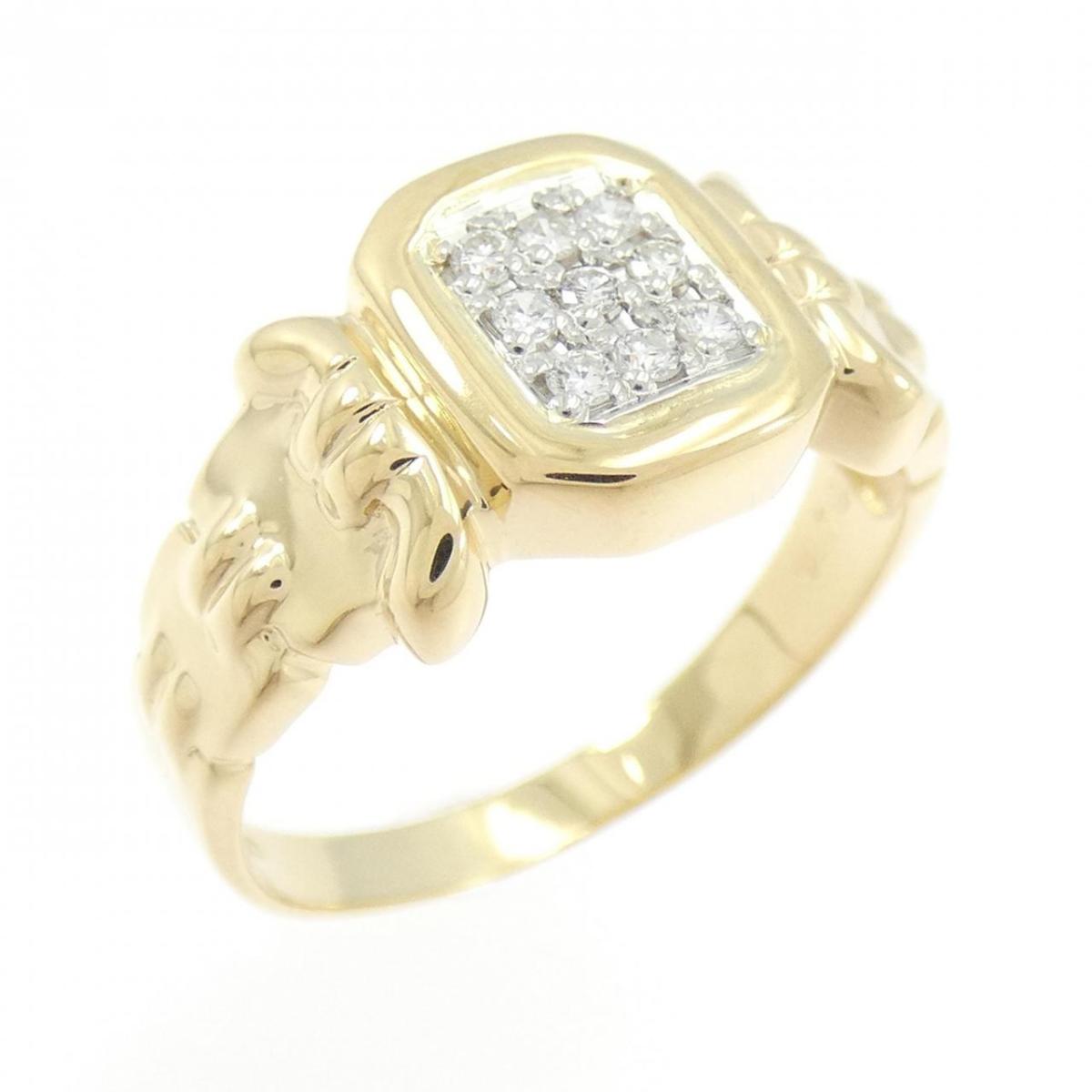 K18YG/PT900 ダイヤモンド リング 0.10CT【中古】