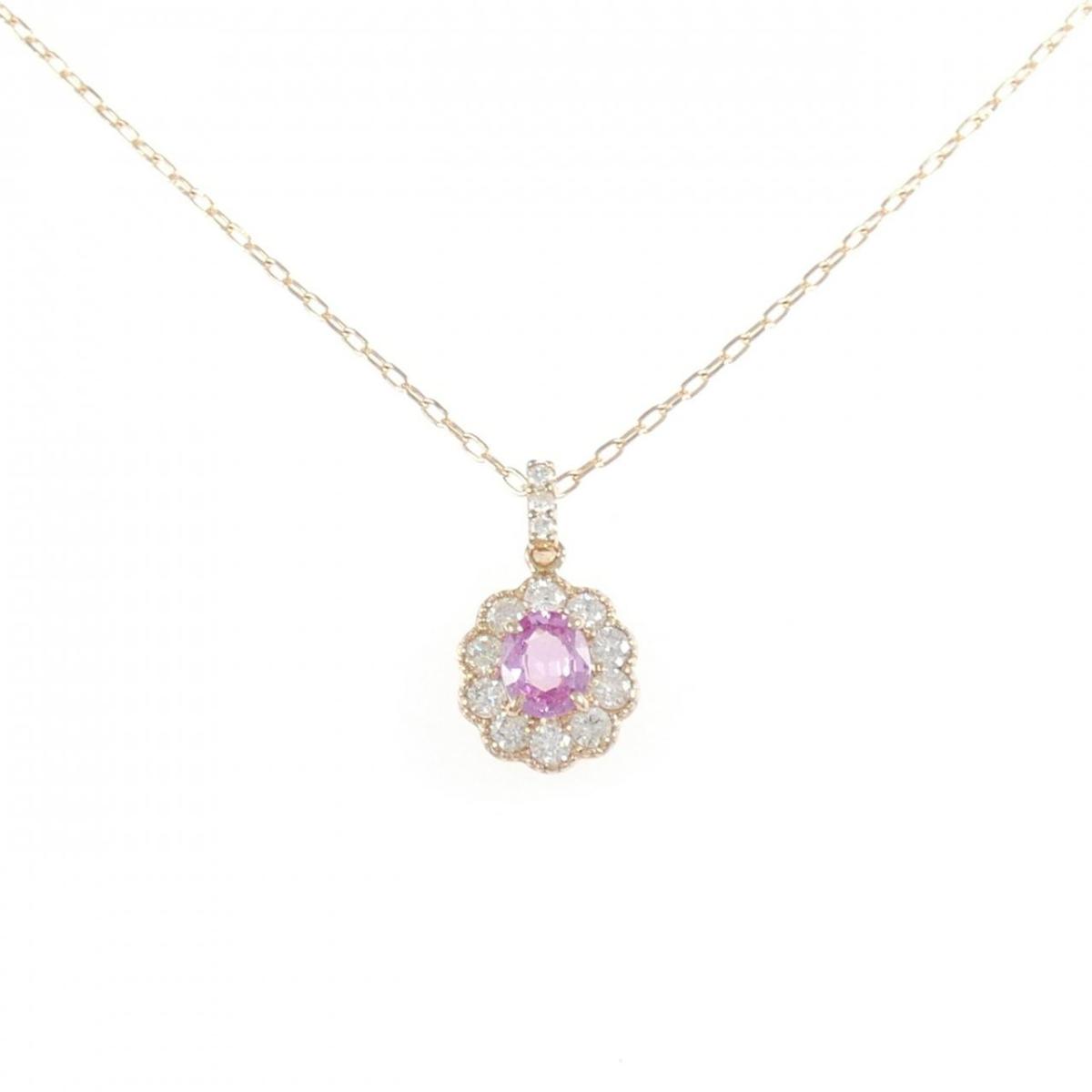 K18PG フラワー サファイヤ ネックレス 0.38CT【中古】|KOMEHYO ONLINESTORE 店