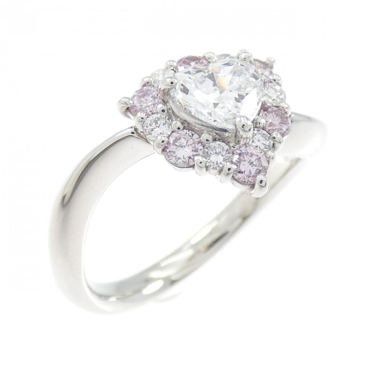 PT900 ダイヤモンド リング 0.510CT D SI1 ハートシェイプ【中古】