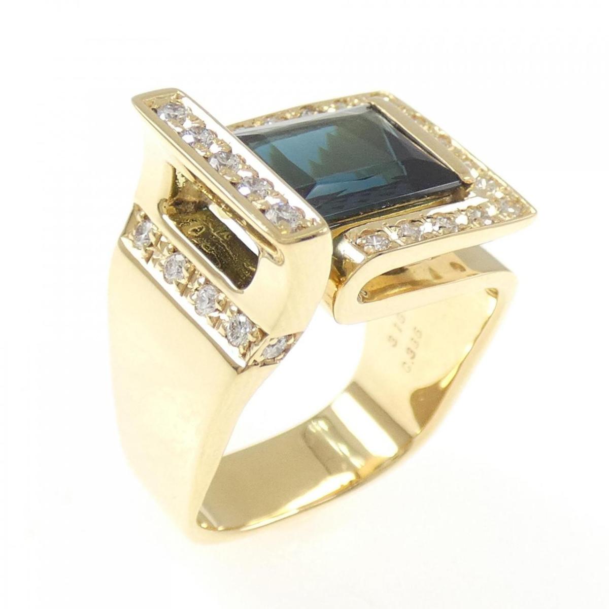 K18YG トルマリン リング 3.18CT【中古】