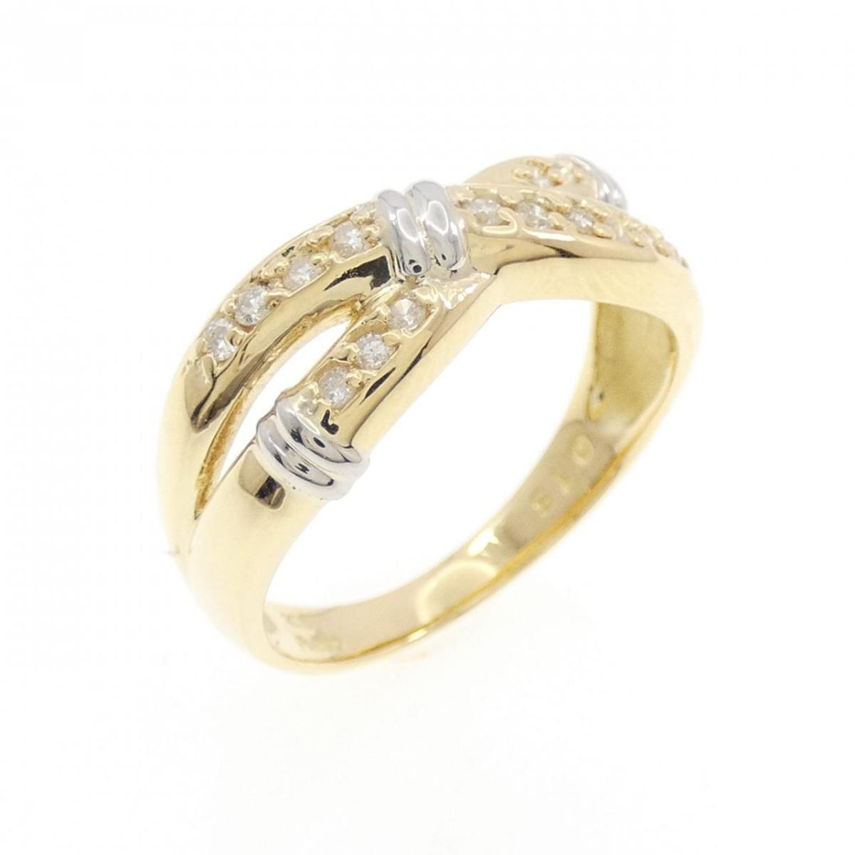 K18YG/PT900 ダイヤモンド リング 0.15CT【中古】