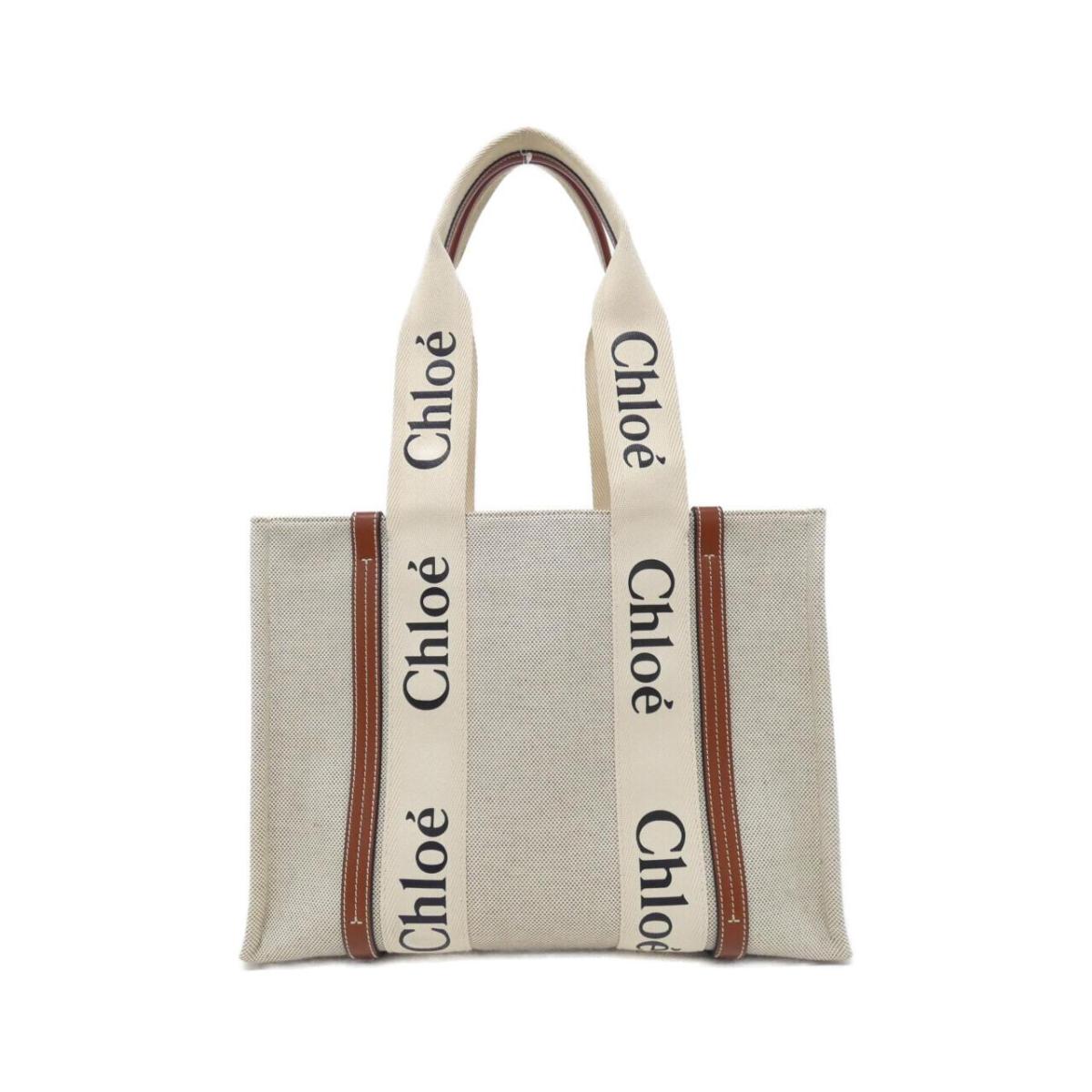 クロエ ウッディー ミディアム トート CHC21US383 E66 バッグ【中古】