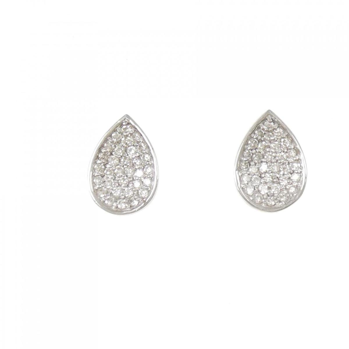 K18WG パヴェ ダイヤモンド ピアス 0.30CT【中古】
