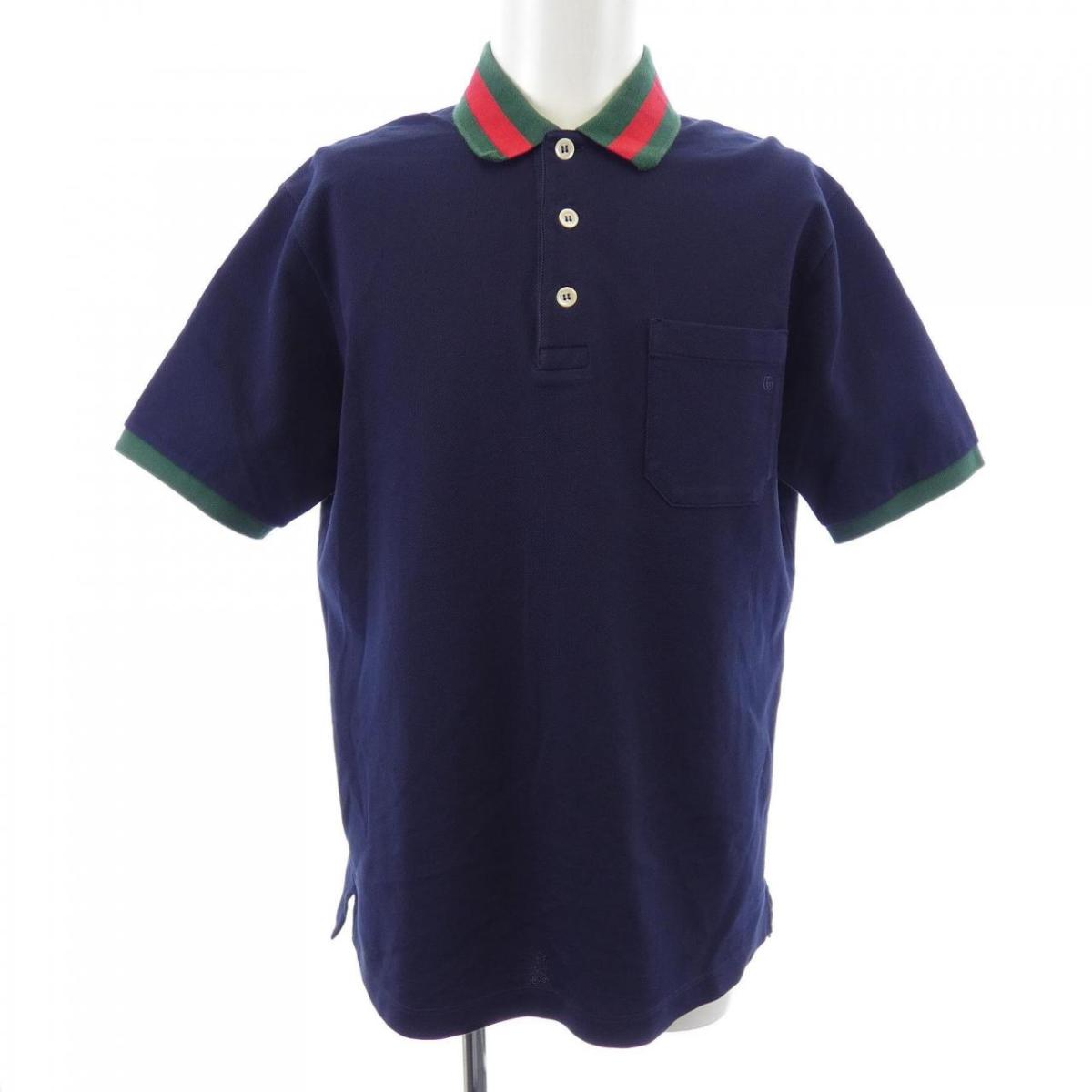 グッチ GUCCI ウェブ ストライプ カラー(襟)付き コットンピケ ポロシャツ 701735 XJELJ ポロシャツ【中古】 21,420円