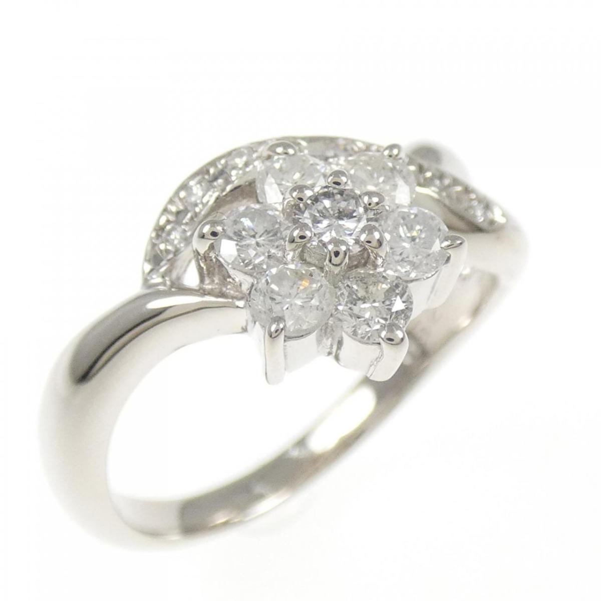 PT900 フラワー ダイヤモンド リング 0.52CT【中古】
