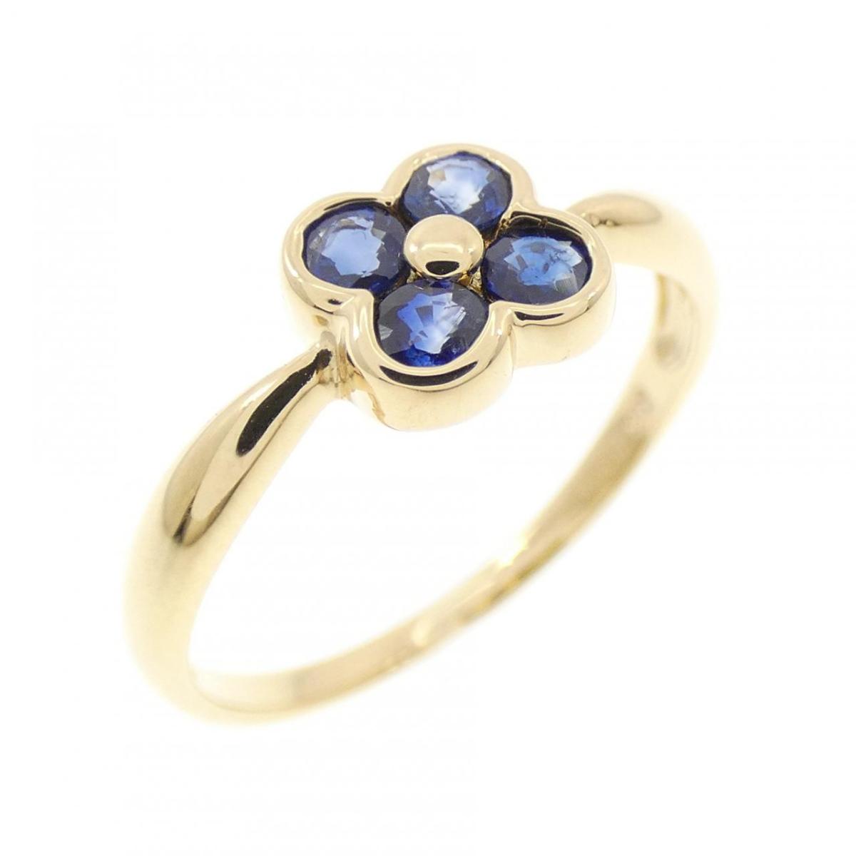 K18YG フラワー サファイヤ リング 0.35CT【中古】｜KOMEHYO ONLINESTORE 店 42,360円