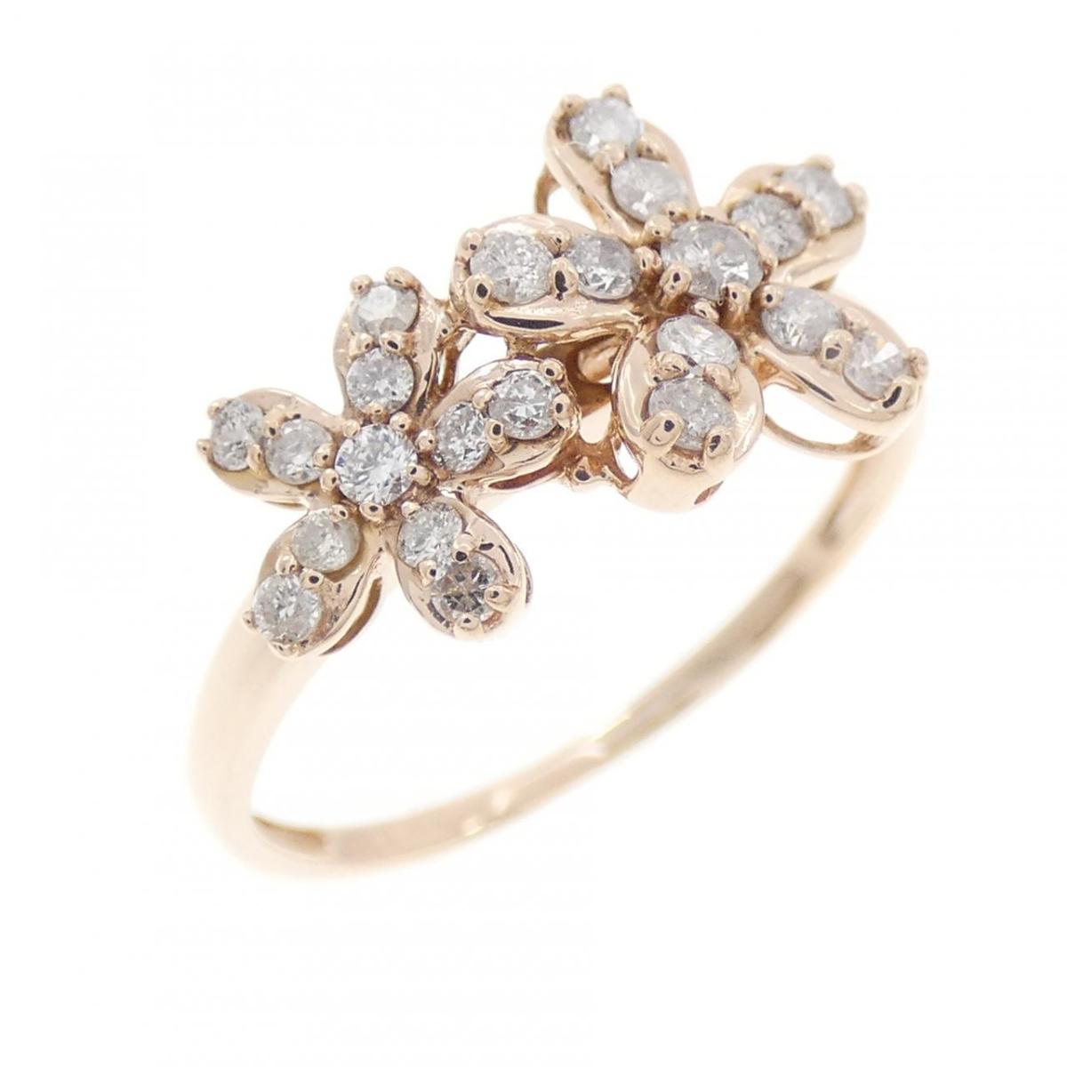 K14PG フラワー ダイヤモンド リング 0.30CT【中古】｜KOMEHYO ONLINESTORE 店