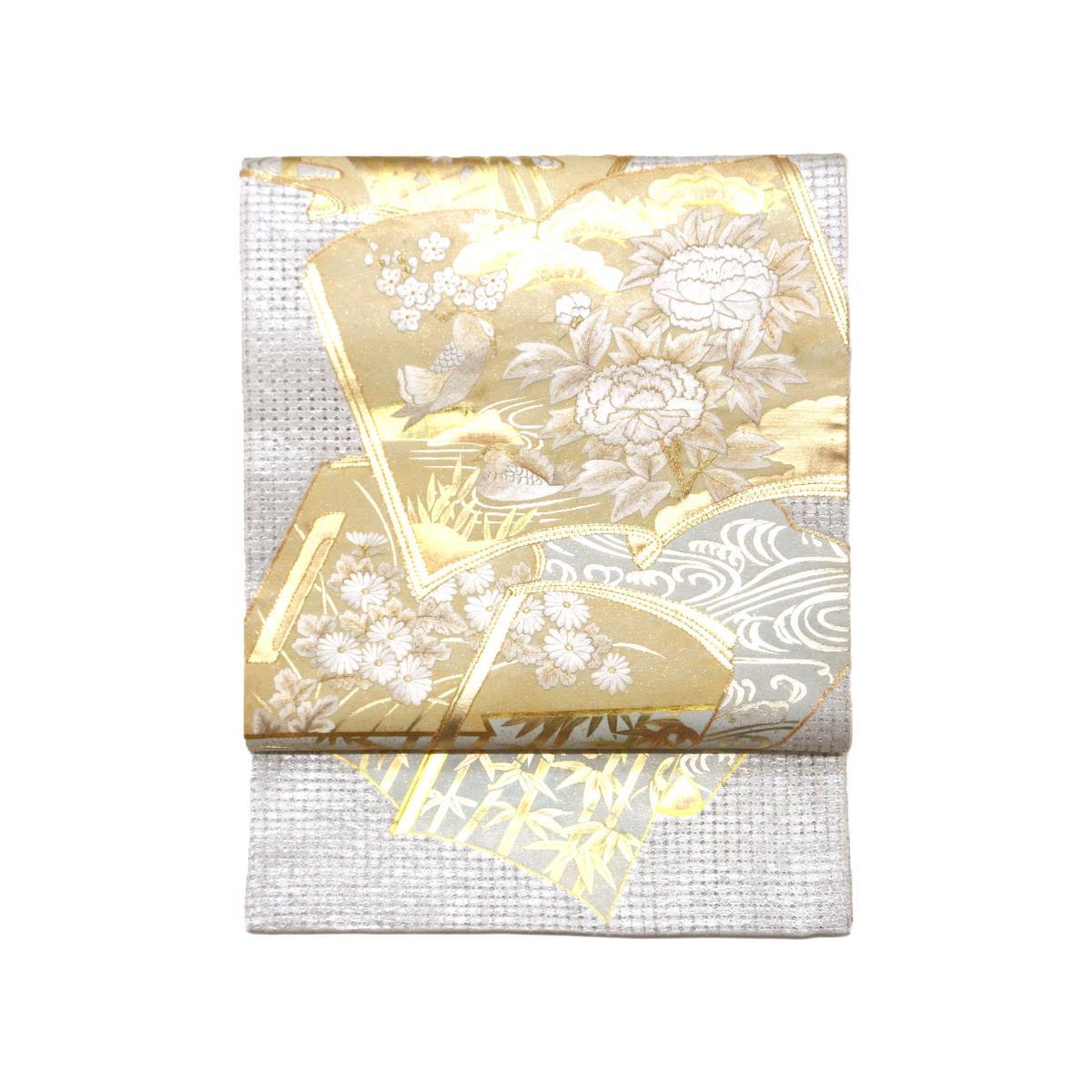 袋帯 刺しゅう工業 金彩友禅【中古】