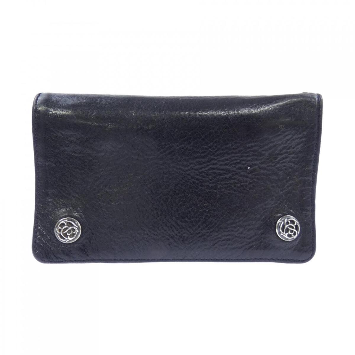 クロムハーツ CHROME HEARTS 1 ZIP BLK フローラル 2246 304 0010 5200 WALLET【中古】
