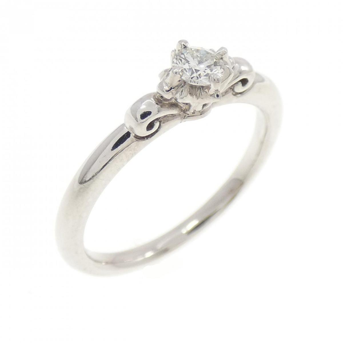 K18WG ソリティア ダイヤモンド リング 0.1CT【中古】