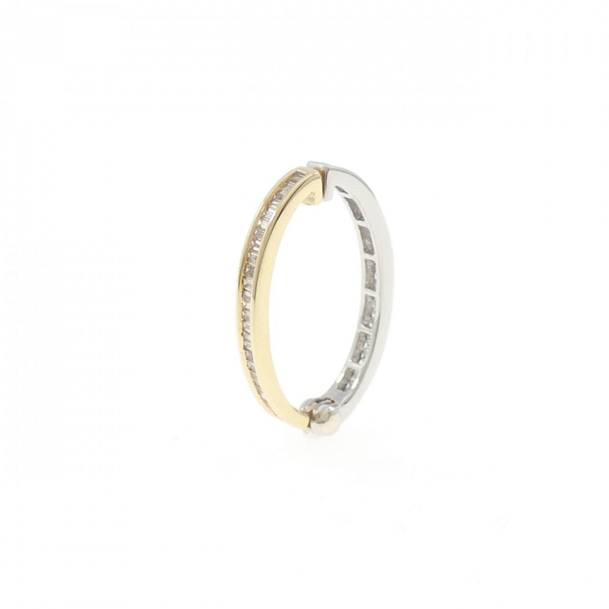 K18YG/PT950 ダイヤモンド イヤリング 0.50CT 片耳【中古】