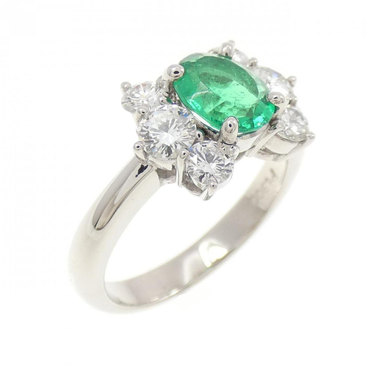 PT900 エメラルド リング 0.78CT【中古】