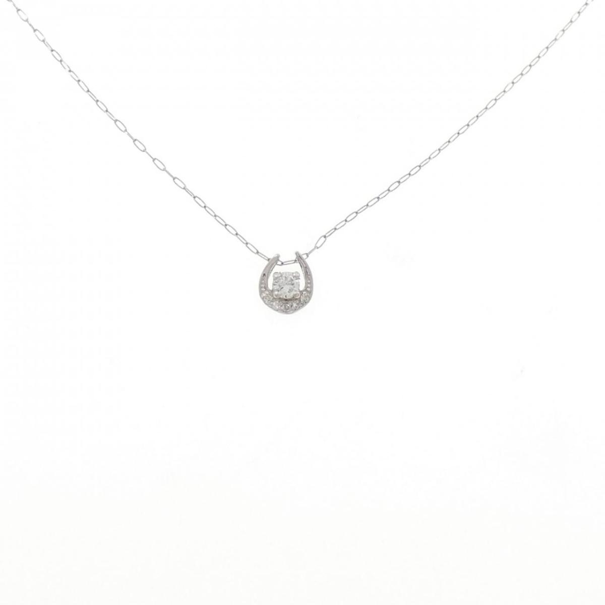 PT900/PT850 ダイヤモンド ネックレス 0.10CT【中古】