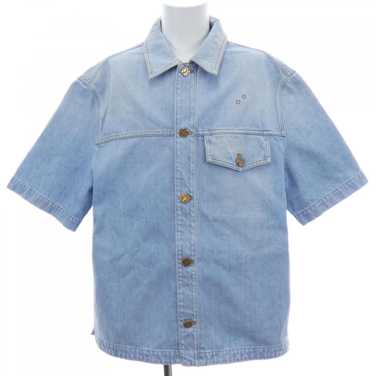 ルイヴィトン LOUIS VUITTON デニムショートスリーブシャツ HLS50WEU6 S／Sシャツ【中古】