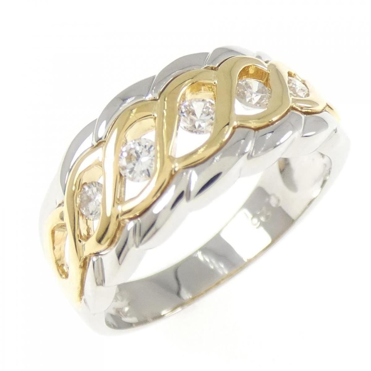 PT900/K18YG ダイヤモンド リング 0.26CT【中古】