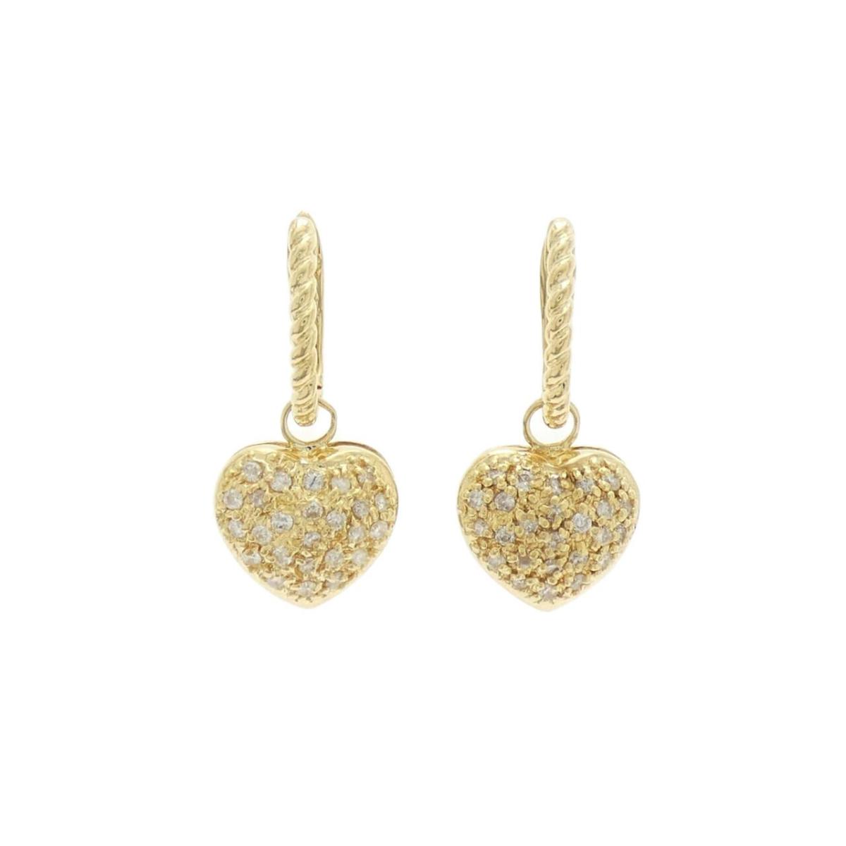 K18YG 2WAY ハート ダイヤモンド ピアス 0.50CT【中古】｜KOMEHYO ONLINESTORE 店
